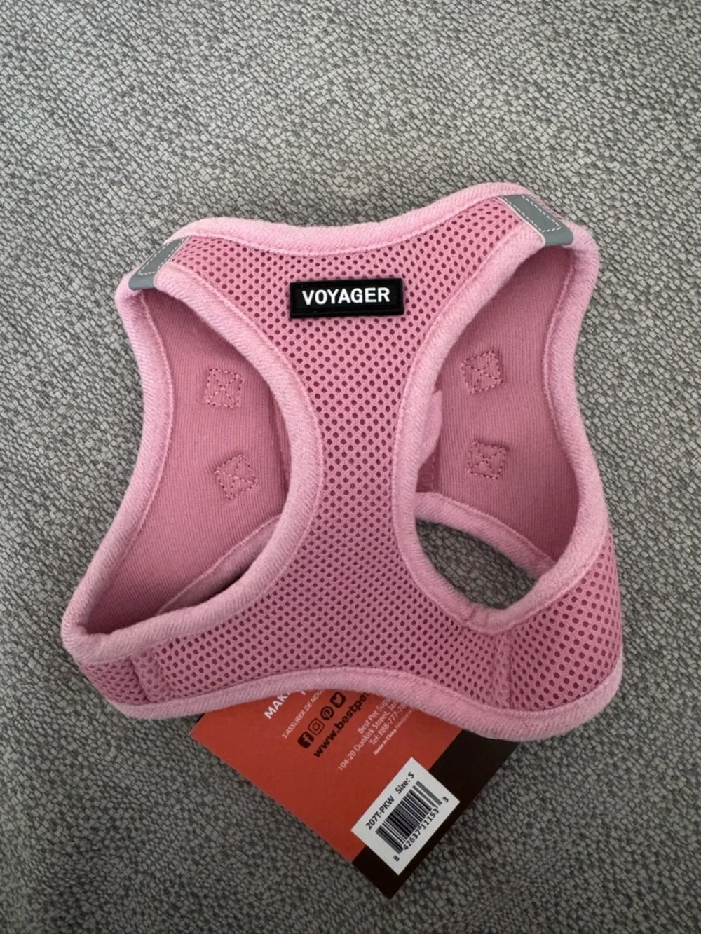Voyager light pink dog harness size small